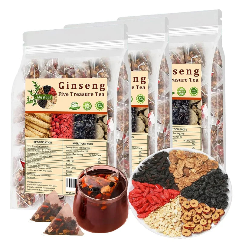 Ginseng Five Treasure Tea single tea bag