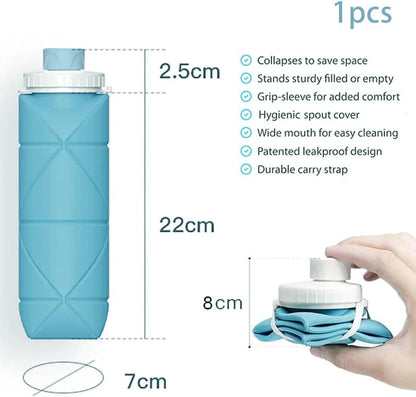 Silicone Folding Water Bottle 600ml