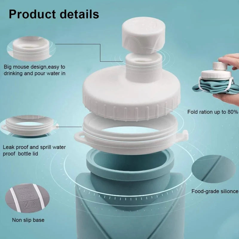 Silicone Folding Water Bottle 600ml