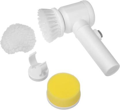 Cleaning Magic Electric Brush all attachment heads displayed