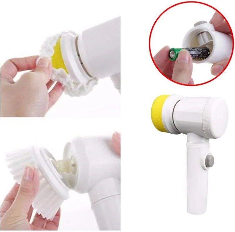 Cleaning Magic Electric Brush 5-in-1 with interchangeable heads